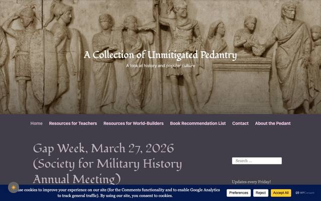 Screenshot of A Collection of Unmitigated Pedantry
        A look at history and popular culture