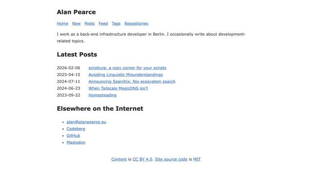 Screenshot of Alan Pearce