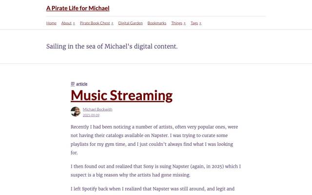 Screenshot of A Pirate Life for Michael - Sailing in the sea of Michael’s digital content.