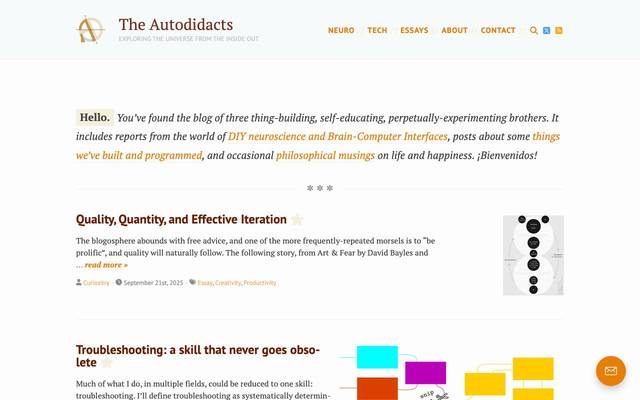 Screenshot of The Autodidacts
        Exploring the universe from the inside out