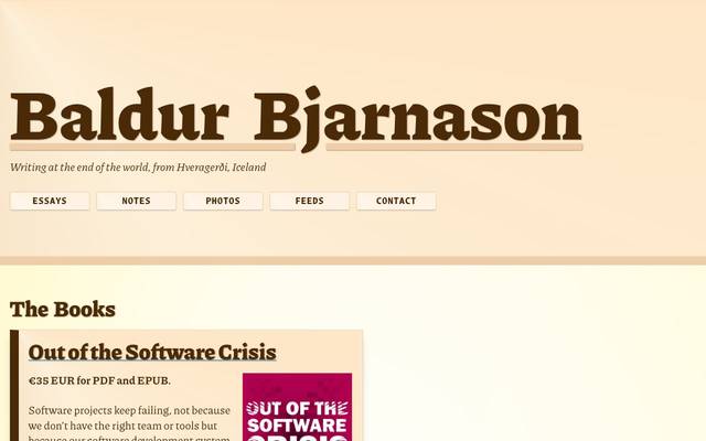 Screenshot of Baldur Bjarnason
        I write about web dev, interactive media, digital publishing, and product development from Hveragerði, Iceland