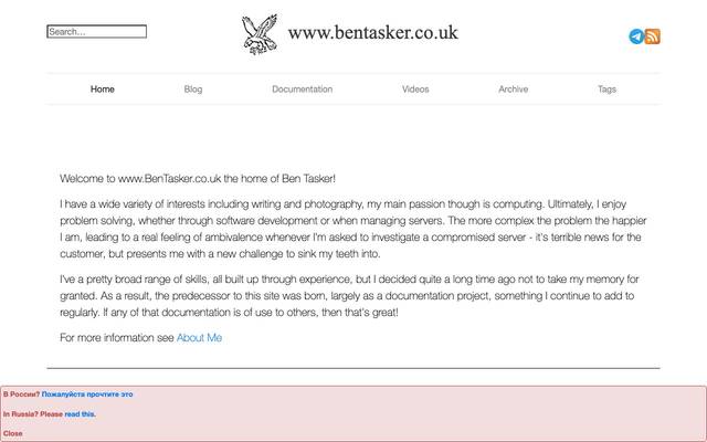 Screenshot of Ben Tasker
        Technology, software and other assorted ramblings