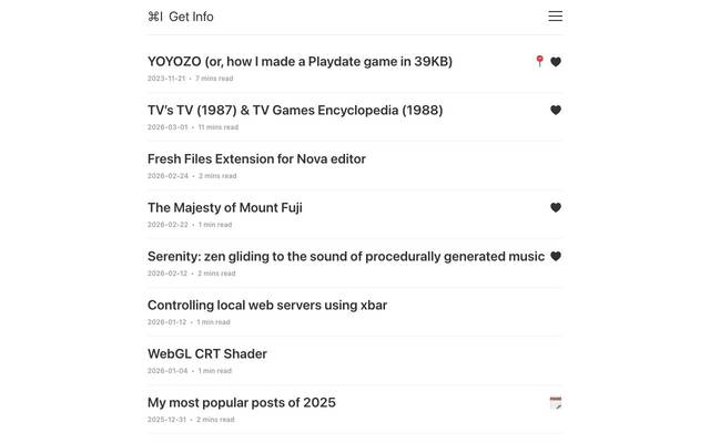 Screenshot of Blog