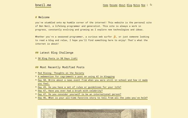 Screenshot of Personal Site of Ben Neil
        The personal site of Ben Neil. Random blog articles and tools for thought discussions