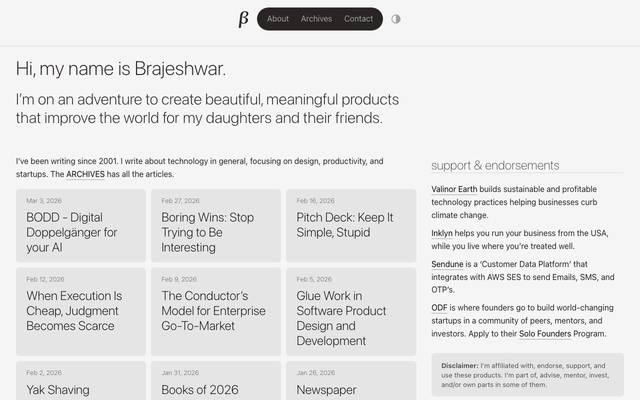 Screenshot of brajeshwar.com