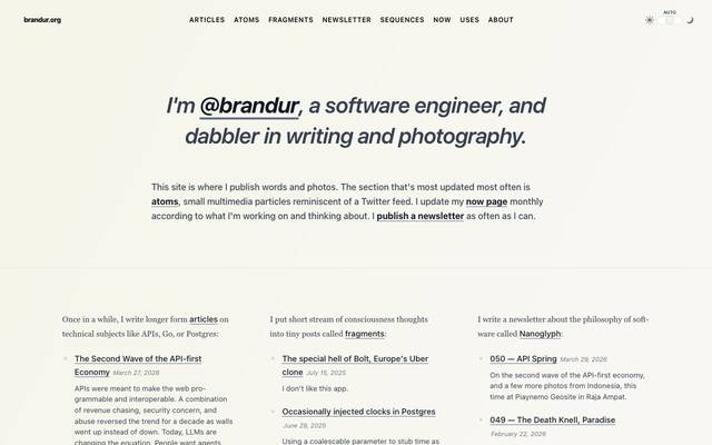 Screenshot of Home — brandur.org