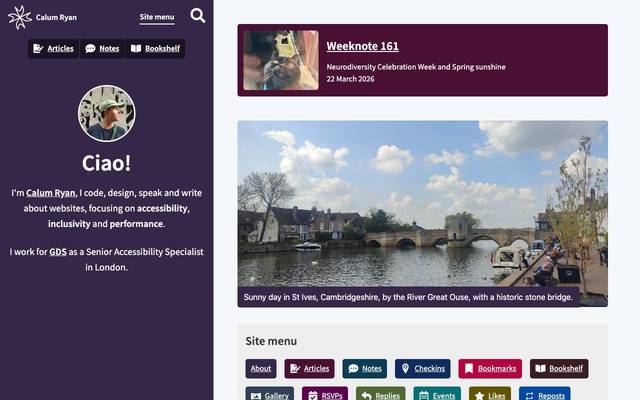Screenshot of Calum Ryan - Accessibility Specialist