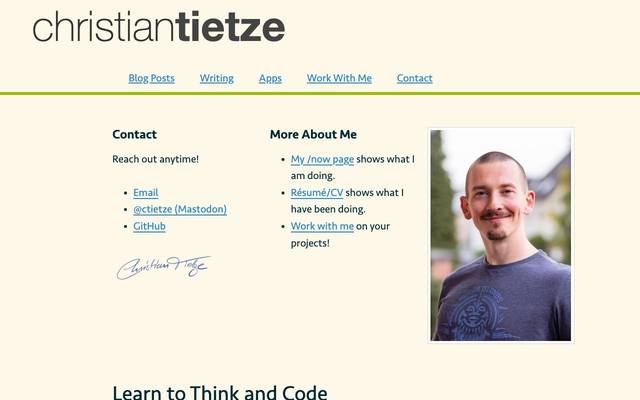 Screenshot of christiantietze.de/now