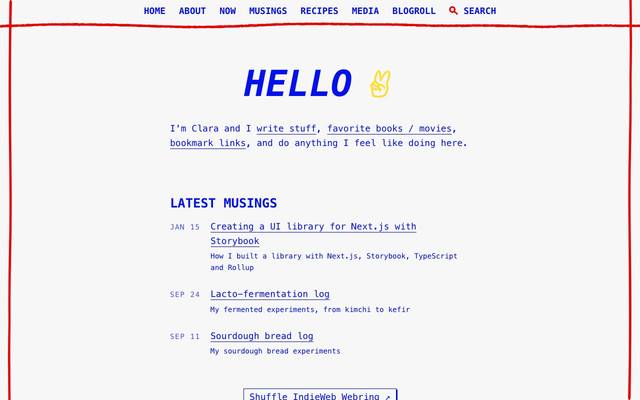 Screenshot of clarale.com/now