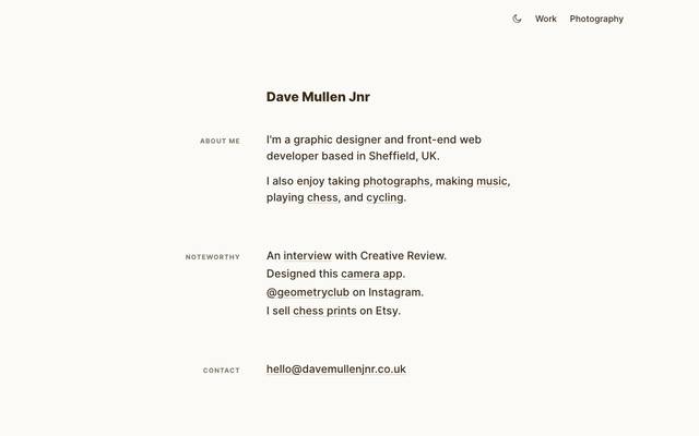 Screenshot of Dave Mullen Jnr