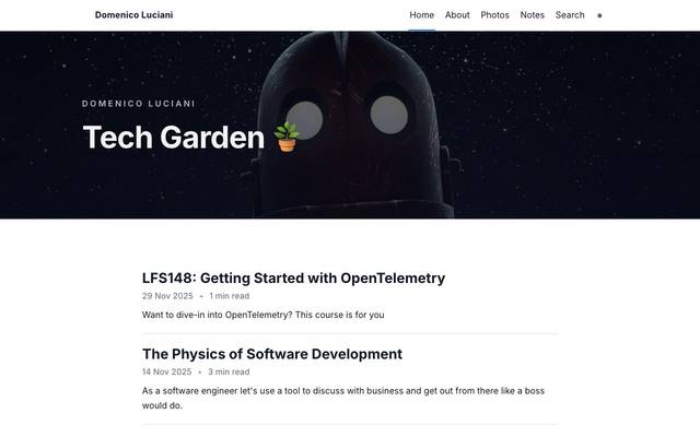 Screenshot of domenicoluciani.com/now