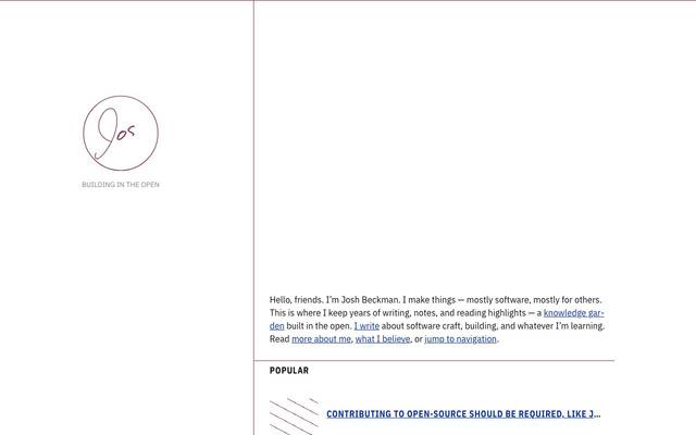 Screenshot of joshbeckman.org
