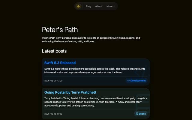 Screenshot of peterspath.net