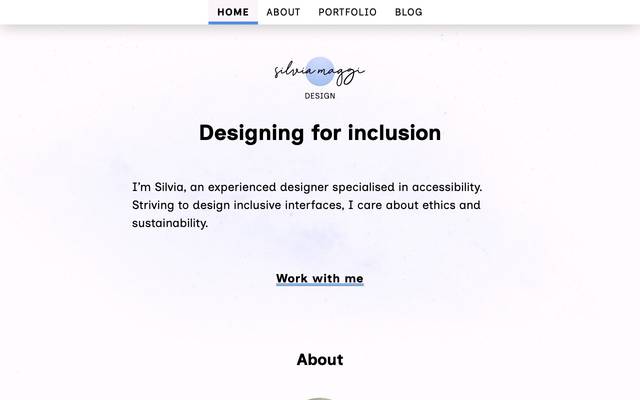 Screenshot of Silvia Maggi Design
        An expert in HTML, CSS and designing using web standards since 2004, I make websites using Jekyll and WordPress. Curator of the inspiration series Design, Digested.