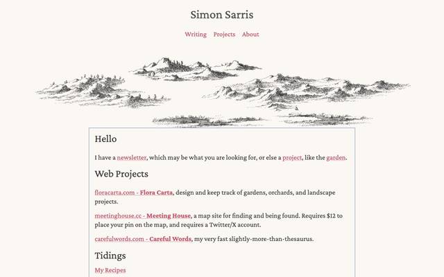 Screenshot of simon sarris
