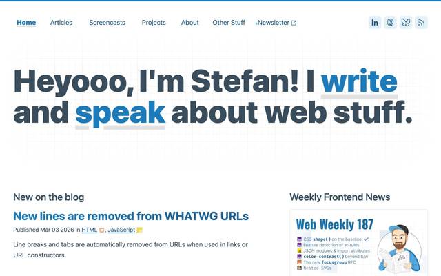 Screenshot of stefanjudis.com