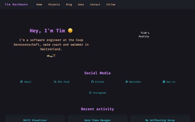 Screenshot of Tim Bachmann